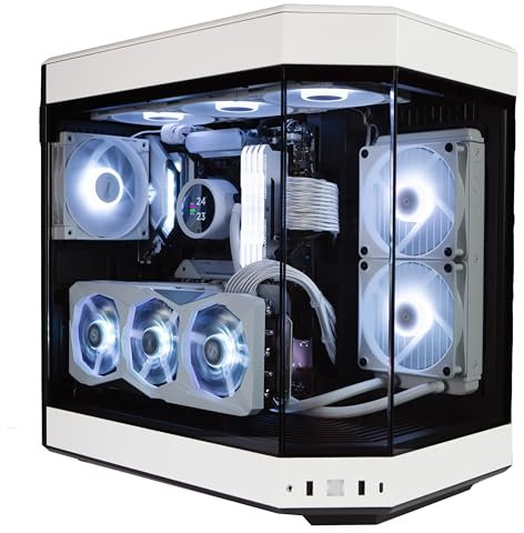 PC Gaming Cases | Custom Gaming Desktop PC | Ryzen 7 7800X3D | 240 AIO | Radeon RX 7800 XT | 32GB RAM | 2TB SSD Storage | 850W PSU | Windows 11 Home | WiFi | Hyte Y60 Black & White
