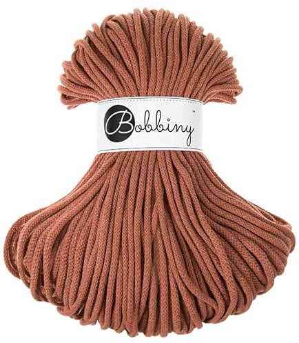 Bobbiny Makramee-Schnur, geflochten, 5 mm, Terrakotta, 100 m