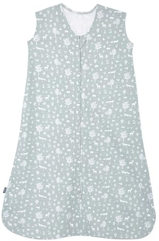 HALO SleepSack, 100% Cotton Wearable Blanket, Swaddle Transition Sleeping Bag, TOG 0.5, Sage Woodland, Small, 0-6 Months
