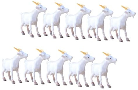 Ciieeo 10 Pièces Modèles d'animaux De Ferme Figurines De Petits Animaux Jardins Décors De Chèvre Petit Mouton Décoratif Modèle De Chèvre Figurines De Mouton Mini Décor De Chèvre Décors