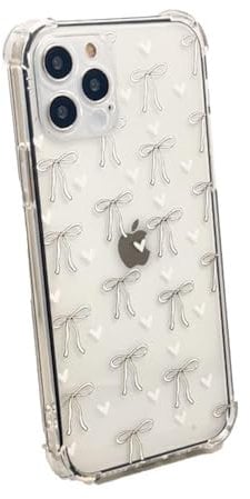 OLIVIA'S PHONES Cases For iPhone 13 (6.1) Clear Baby White Bows Love Hearts Pattern Gel Tough Protective Smartphone Case Cover