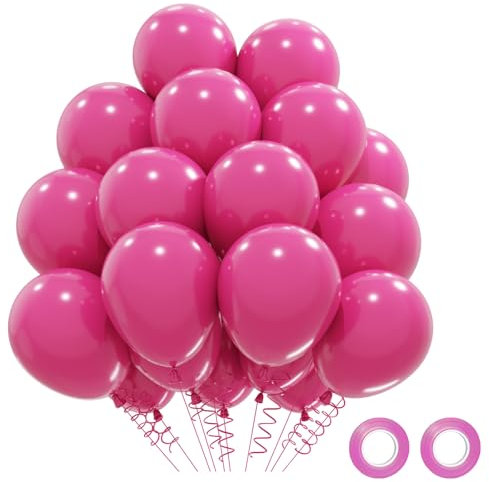 Luftballons Rose Rot 52 Stück Luftballon Heißes Rosa Geburtstag, Luftballons Pink Helium Ballons Taufe Babyparty Hochzeit Party Deko Geburtstagsdeko Rosa, 12 Zoll