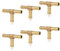 6 Pièces Raccords de Tuyau d'air Comprimé en Laiton de 8mm, T en Forme, Connecteur de Tuyau de Carburant, Connecteur Barbelé pour Carburant, Air, Eau, Gazole