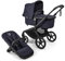 Bugaboo Fox 5 Renew, 2-in-1 Kinderwagen für jedes Gelände, mit Liegewanne und ausziehbarem Kleinkindsitz, praktische Ein-Hand Faltung, Fahrgestell in Schwarz und Sonnendach in Deep Indigo