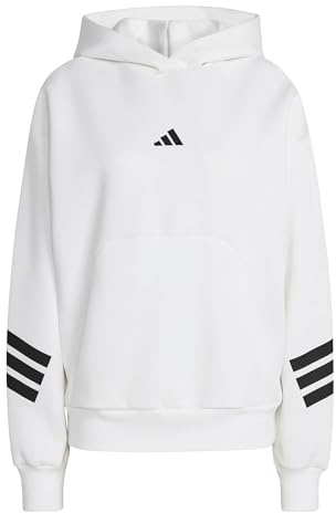 adidas Women's Future Icons Three Stripes Hoodie, White, XL