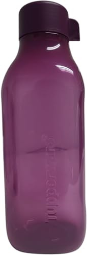 Tupperware to Go Eco 1,0 Liter Drehverschluss Trinkflasche EcoEasy Flasche für Getränke für Kohlensäure 1000ml Magenta lila aubergine Quader