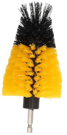 SHINEOFI 5-inch Yellow Conical Ball Drill Brush Attachment Wire Rotary Brush Head for Power Scrubber Polishing and Cleaning for Car Carpet and Bathroom Surfaces