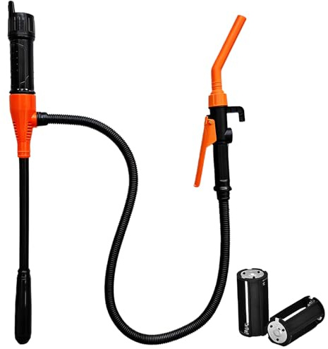 VEGOATY 2.4 GPM Batteriebetriebene Flüssigkeitstransferpumpe: Abnehmbarer Kanisterpumpe Elektrisch Gas, Elektrische Transferpumpe für Wasser, Leichtöl und Diesel im Garage und Garten (Orange