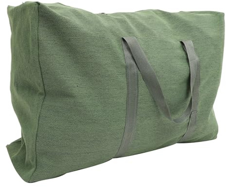 Gepäcktasche mit Großem Fassungsvermögen, Reisetasche aus Canvas | Olivgrün, für Umzug, Kleidung und Decken, Griffen, Glatter Reißverschluss, 1 Stück Zufällige Farbe