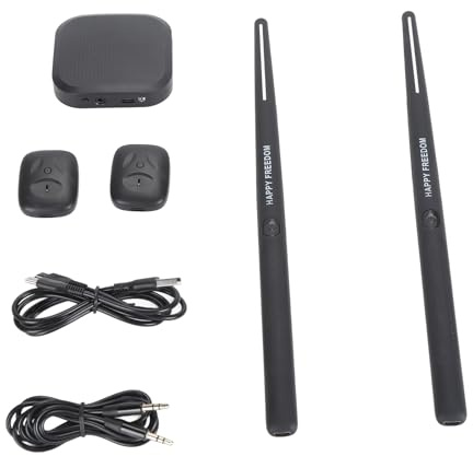 Aumotop Virtuelles Schlagzeug-Set, Tragbar, 3D-Bewegungserkennung für Schlagzeuger und Erwachsene, Kompaktes Elektronisches Schlagzeug-Set für Anfänger, ABS-Drum-Stick-Material