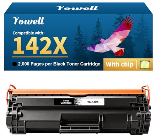 Yowell Mit Chip Kompatibel für HP 142X W1420X 142A W1420A Schwarz Toner | für HP Laserjet MFP M140w M140 M139w M139 Toner für HP Laserjet M110w M110 Toner (1 Pack)
