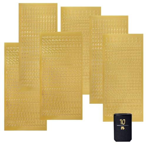 Wachsbuchstaben für Kerzen Gold, 6 Stk, Kerzenaufkleber Buchstaben Zahlen | Kerzentattoos Kommunion und Wachszahlen für Kerzen Gold – selbstklebend für individuelle Kerzendekoration mit Glanzoptik