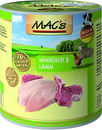 MAC's Hund Nassfutter Hühnchen & Lamm, 6er Pack (6 x 800 g)