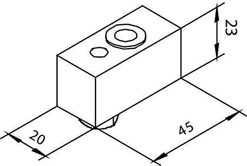 Unterer Lagerbock f. solido Falttürbeschlag, Aluminium