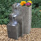 Gartenbrunnen Zierbrunnen Zimmerbrunnen Granit Wand Kaskade mit LED-Licht 230V