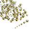 LolliBeads Resin Crystal Round Nail Art Mixed Flat Backs Acrylic Rhinestones Gems,Mix Size 1.5-5 mm, Color Antiqued Gold (1200Pcs)