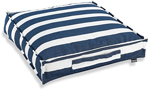 H.O.C.K. Matratzenkissen Outdoor 50x50x10cm Classic Streifen (50 x 50 x 10 cm, Navy-blau Sun)