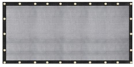 [WindscreenSupplyCo] 60-70% 8 FT X 16 FT Mesh Tarp/Shade Cloth 9-Needle Knitted Heavy Duty Black with Grommets for Green House, Garden, pergola, Pools, Dump Truck - MT0816BLKX1