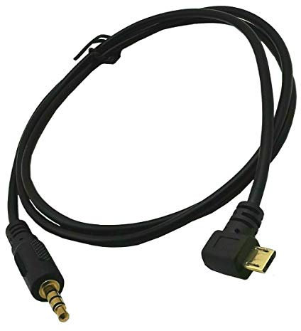 INNOV8 Conector de cable de audio TRRS macho a micro conector de 5 pines macho a conector macho de 3,5 mm, ángulo izquierdo, 1 m