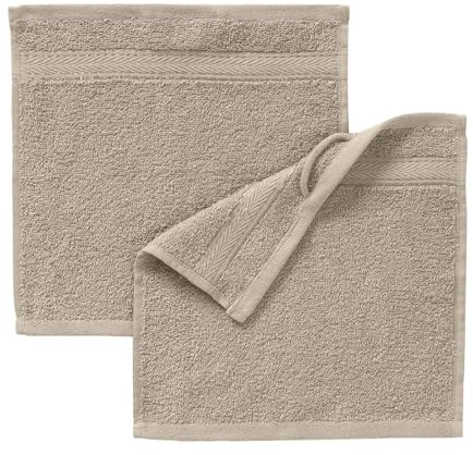 G BETTWARENSHOP Frottierserie Essential – Hochwertige Handtücher aus 100% Baumwolle Saugstark, Weich & Pflegeleicht Seiftuch 2er Pack 30x30 cm, Cappuccino