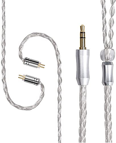 FEDAI 8 Core Silver Plated Copper Cable Upgrade Earphone Cable, 2PIN 0.78mm Replacement Cable for KZ ES4 ZST ZSN ZS3 ZSR CCA C10 AS10 ZS10 C16 V80 V90 CVJ CSA (3.5mm, 2 pin 0.78mm)