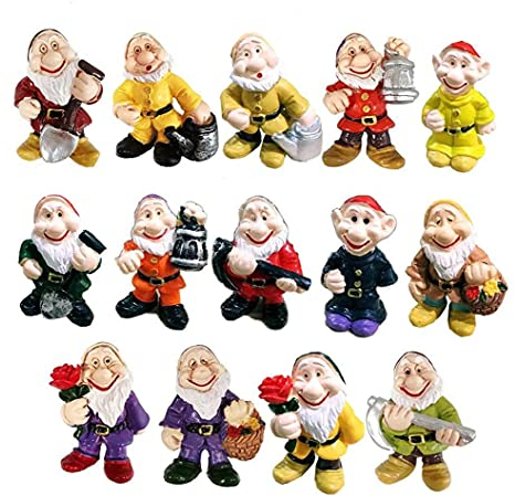DierCosy Fairy Garden GNOME Statue Mini Zwerg Elf Resin Skulptur Topf Micro Landschaft 14PCS Geschenk