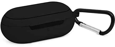 MyGadget Custodia Silicone per Samsung Galaxy Buds | Buds Plus - Cover 360° con Moschettone - Skin in Gomma Antigraffio e Anti Polvere - Nero