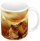 French Unicorn Mug Tasse Soleil Levant sur un Couple de Lions Vie Sauvage