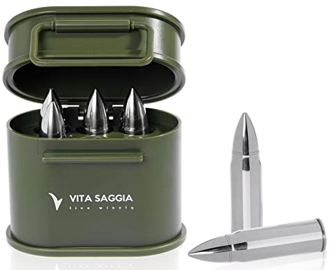 Exclusive Set of 6 Whiskey Stones in Tactical Military Box, Gifts for Christmas Stocking Stuffers, for Men Dad, Unique Ideas for Birthday for Boyfriend Him Cool Gadgets for Husband Grandpa Brother