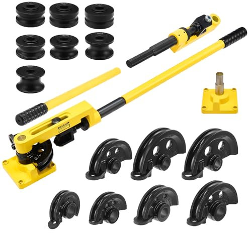 ZELCAN Dobladora de Tubos Manual 10-25mm Curvadora de Tubos de Acero al Carbono Dobladora de Tubos con 7 Troqueles de Alta Resistencia