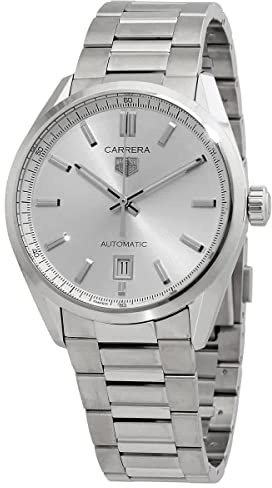 TAG Heuer orologio Carrera Calibre 5 39mm argento automatico acciaio WBN2111.BA0639