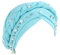 LIUPUUDLY Turban Damen Chemo Mode Kopftuch Kopfbedeckung mit Perle Beanie Mütze Haarausfall Hut Schlafmütze (seeblau)