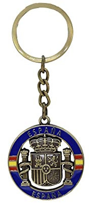 BDM Porte-clés Espagne, Anneau avec Le Bouclier du Drapeau Espagnol, Porte-clés pour clés de Voiture, Maison. pour Hommes et Femmes, Design Original.