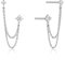925 Sterling Silber Bar Tropfen Ohrringe mit Kette für Frauen Damen Cubic Zirkonia Ohrringe Hypoallergene 925 Silber Ohrringe Damen