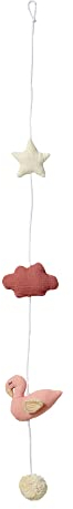 Nordic Coast Company Mobile | Kinderwagenkette | Pom Pom Wandgirlande Musselin | Schwan Rosa 100 cm | Wanddekoration Kinderzimmer | Baby Wand Girlande | Geschenk zur Geburt | Wickelkommode Wandkette