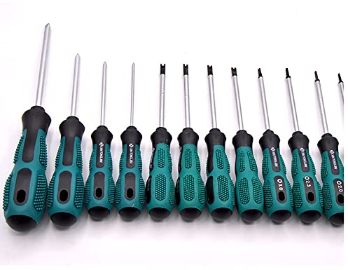 Fongmore Set di 12 cacciaviti magnetici a forma di U, a forma di Y, con testa triangolare, Y3, Y4, Y5, Y6, U1.7, U2.0, U2.3, U2.6, TA1.8, TA2.0, TA2.3, TA3.0, antiscivolo, per riparazioni domestiche