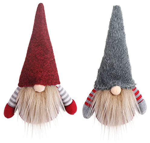 BROEYOUE Weihnachten Deko Wichtel Figuren, 2 Stück Weihnachtsdekoration Weihnachtswichtel Santa Tomte Gnom,Ostern Weihnachtliche Wichtel Deko für Kinder Familie Weihnachtsdeko Innen Draußen
