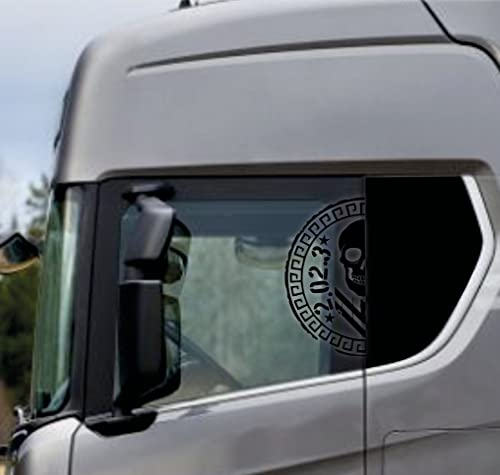 DualColorStampe Aufkleber kompatibel mit Scania Daf Iveco Man LKW Zubehör LKW Aufkleber LKW Fenster COD.0301 (schwarz)