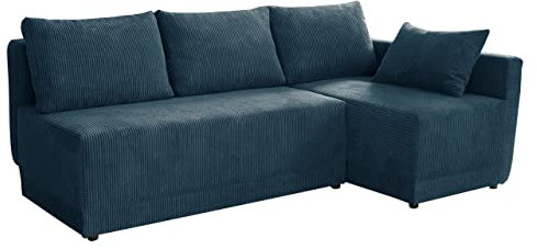 Mirjan24 Eckcouch Zeles Cord, Ecksofa mit Bettkasten und Schlaffunktion, Polsterecke Bettsofa, L-Form Sofa, Couch, Schlafcouch, Polsterecke (Poso 05, Seite: Rechts)