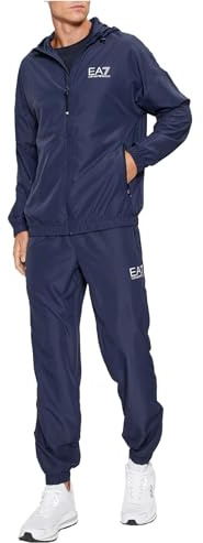 Emporio Armani EA7 Herren Trainingsanzug Tennis Pro aus technischem Gewebe VENTUS7-8NPV08 (DE, Text, 3XL, Regular, Regular, Schwarz), Marina Military, XXXL