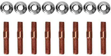 8 Stück M8 1,25 Gewinde-Turbobolzen-Kit 8 Mm Metalllegierung, Hochdruckfest, Abgaskrümmer, Bolzen, Mutter, Hardware, Autozubehör