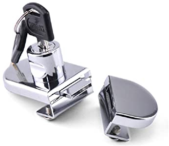 Serratura per porta in vetro, serratura a doppia porta, con chiavi, per casa, hotel, bagno, vetrina (una per una chiave)