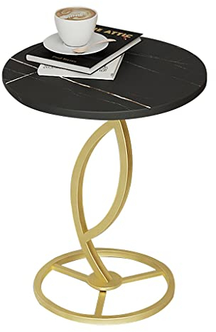 KITCISSL Beistelltisch Rund Outdoor Wohnzimmer Beistelltisch Rund Nachtkästchen Modern, Living Style Stylischer Nachtschrank Ecktisch Nachttische für Balkon Terrasse Büro (Color : Gold B)