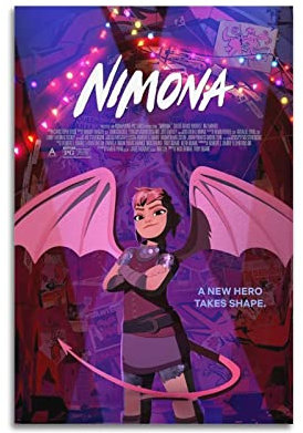 Rudd Nimona Filmposter, Wandkunstdruck, Retro, ästhetische Raumdekoration, Malerei, Leinwand, Poster für Zuhause und Büro, Dekorationen, 20 x 30 cm, ohne Rahmen