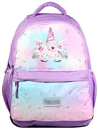 Bagtrotter – Sac à dos 2 compartiments – Phileas Violet Licorne – Primaire – Bretelles et dos rembourrés – Bandes Réfléchissantes – Grand Rangement – Marque Officielle Phileas