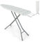 GiantexUK Folding Ironing Board with Extra Cover, 7-Level Height Adjustable Ironing Table with Cotton Cover, Iron Rest & Anti-Slip Foot Pads, Clothes Folding Board (154 x 36 x 61-94cm, White)