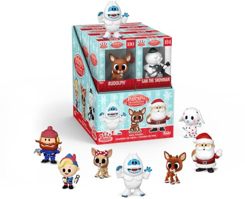 Funko Pop! Minis: Holiday - Rudolph das Rentier mit roter Nase, Vitrine mit 12 Vinyl-Figuren