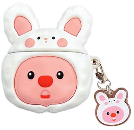eglixu Custodia per auricolari per Huawei Freebuds 4E/Freebuds 4, divertente e creativo con design Kawaii, in morbido silicone, antiurto, con portachiavi