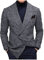 AEGJEGVD Blazer Homme Slim Fit Formel Avec 2 Boutons Gris à Carreaux Coupe Droite Costume Vintage élégant à Double Boutonnage Pour Les Loisirs