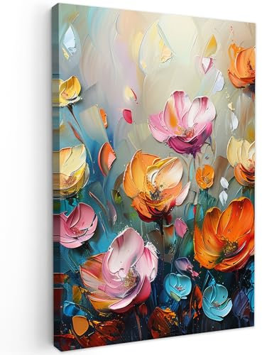 MuchoWow© Impression sur Toile Photo Peinture 40x60 cm Tableau Decoration Murale Chambre Salon Maison Deco Cuisine Coquelicots - Fleurs - Art - Botanique